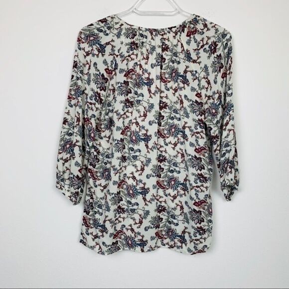 Rose & Rhyme Blouse 3/4 Length Sleeves Floral - Picture 6 of 7